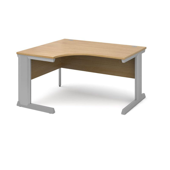Vivo left hand ergonomic office desk Desking Dams Oak 1400mm x 800mm 