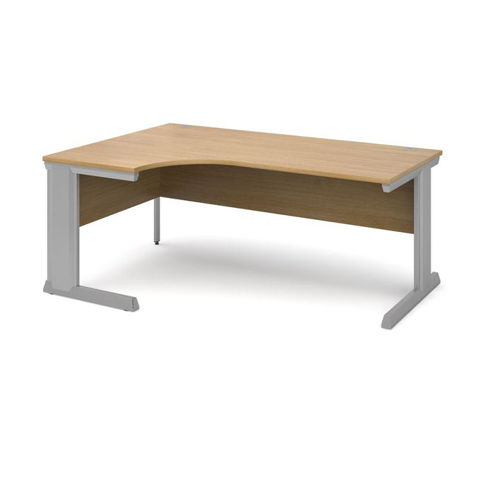 Vivo left hand ergonomic office desk Desking Dams Oak 1800mm x 800mm 