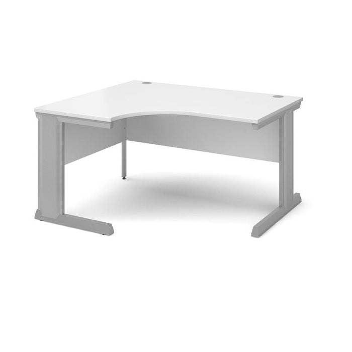 Vivo left hand ergonomic office desk Desking Dams White 1400mm x 800mm 