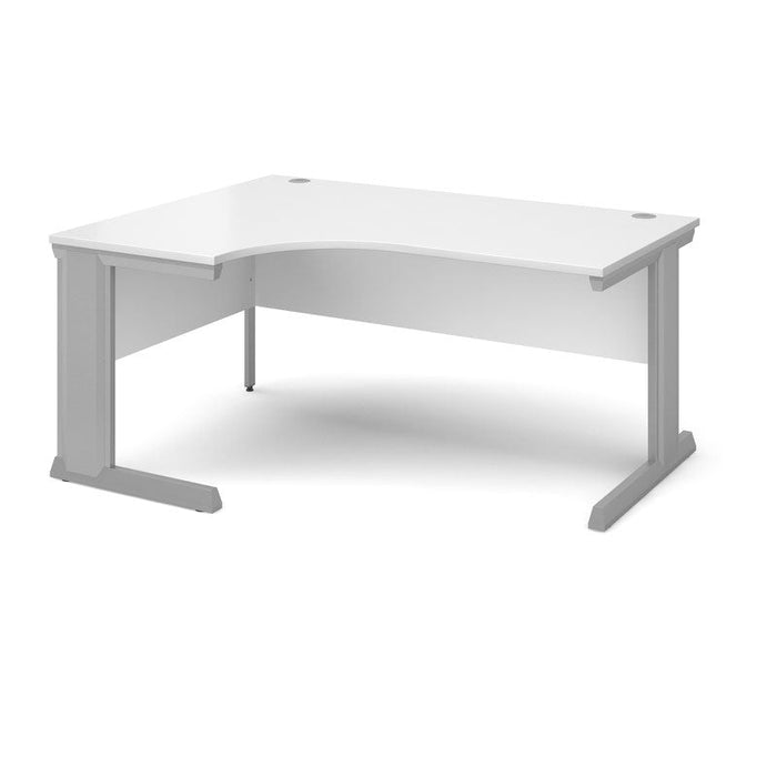 Vivo left hand ergonomic office desk Desking Dams White 1600mm x 800mm 