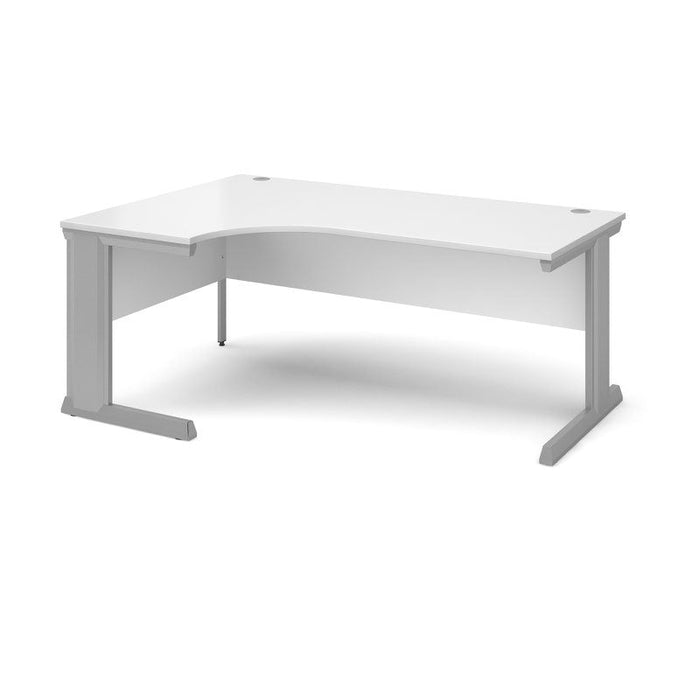 Vivo left hand ergonomic office desk Desking Dams White 1800mm x 800mm 