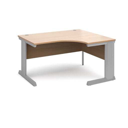 Vivo right hand ergonomic office desk Desking Dams Beech 1400mm x 800mm 