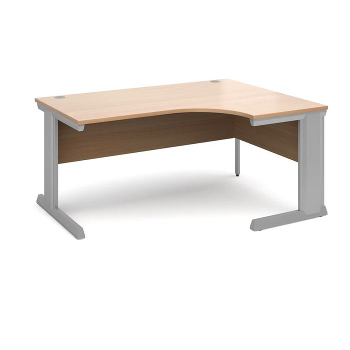 Vivo right hand ergonomic office desk Desking Dams Beech 1600mm x 800mm 
