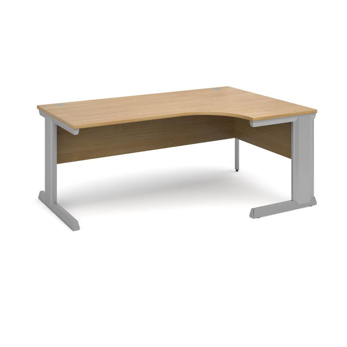 Vivo right hand ergonomic office desk Desking Dams Oak 1800mm x 800mm 