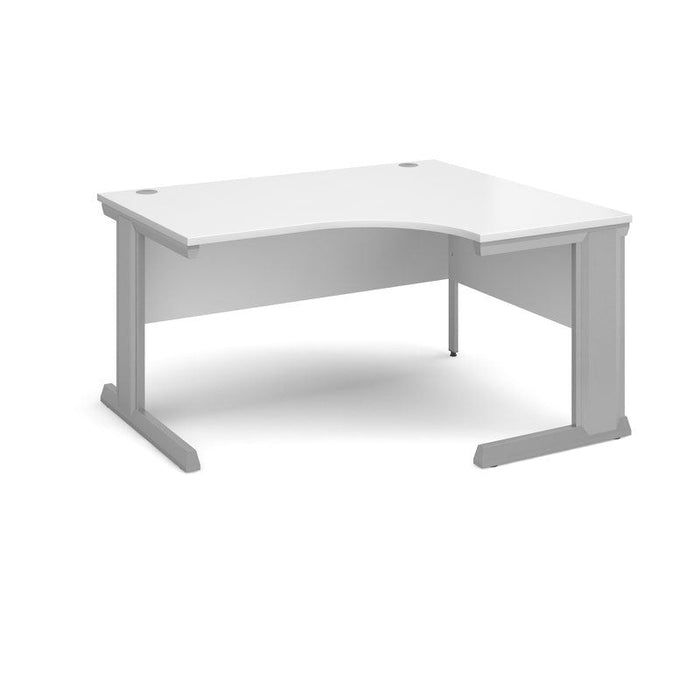 Vivo right hand ergonomic office desk Desking Dams White 1400mm x 800mm 