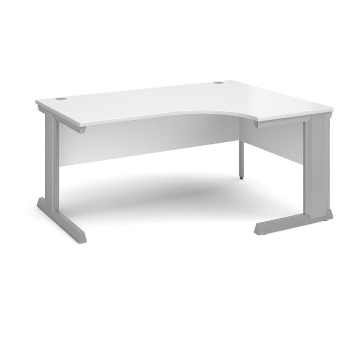 Vivo right hand ergonomic office desk Desking Dams White 1600mm x 800mm 