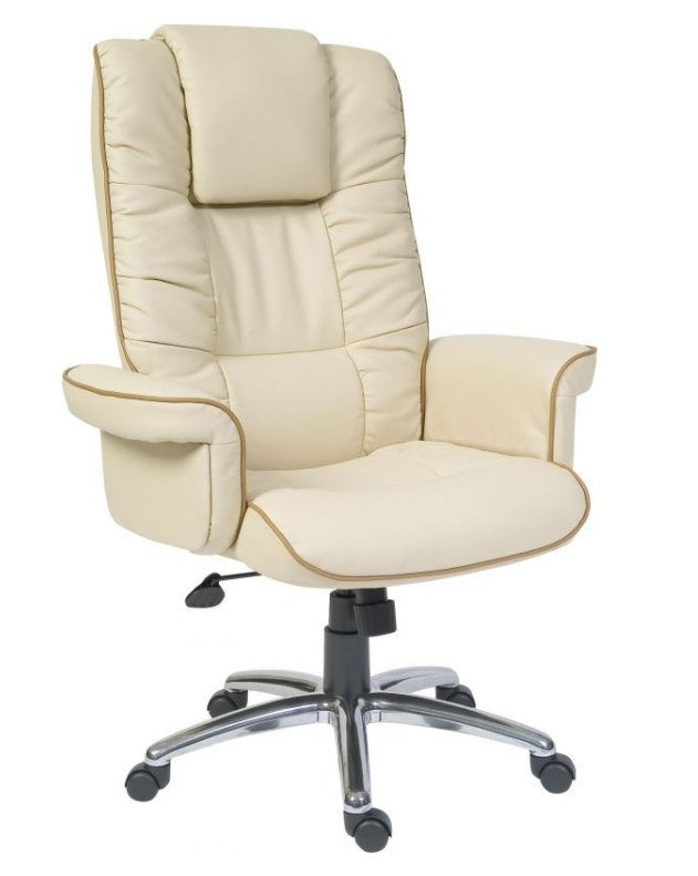 Windsor Cream Bonded Leather Office Chair Office Chair Teknik Cream