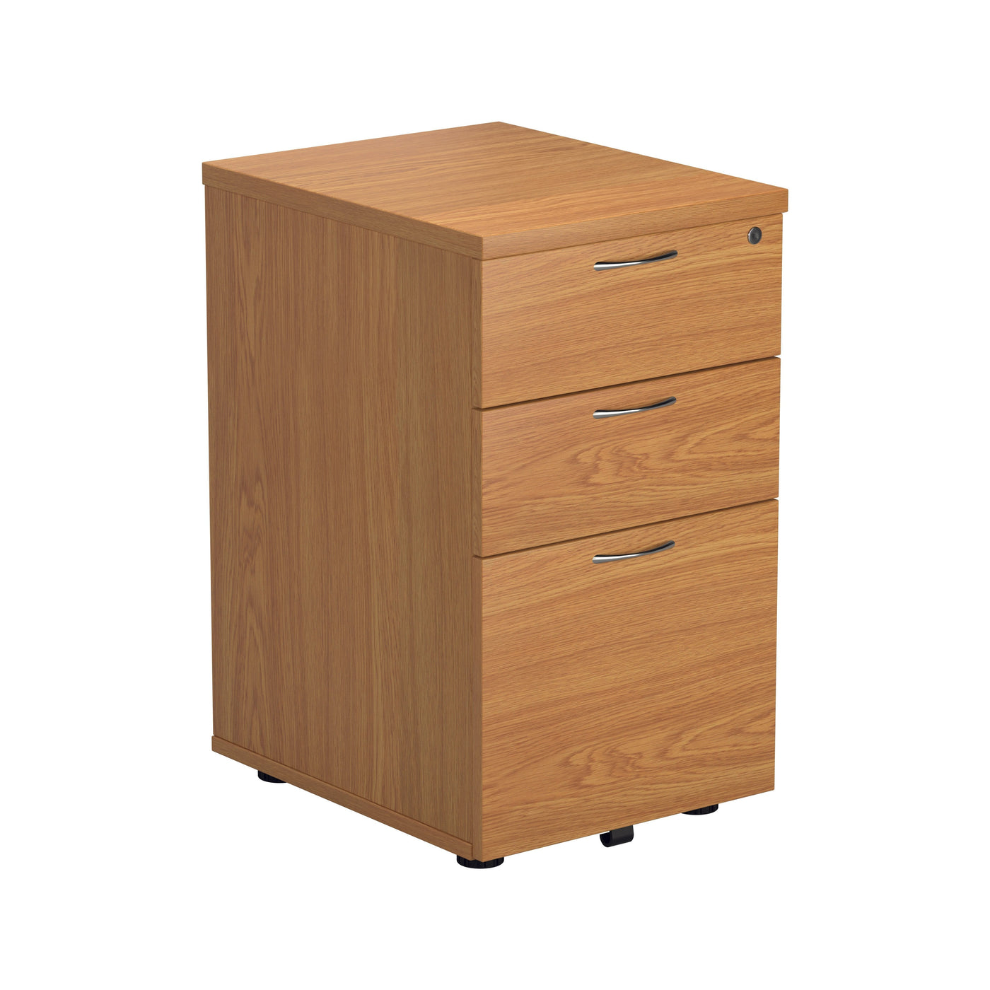 Wooden 3 Drawer Under Desk Pedestal Oak PEDESTALS TC Group Oak