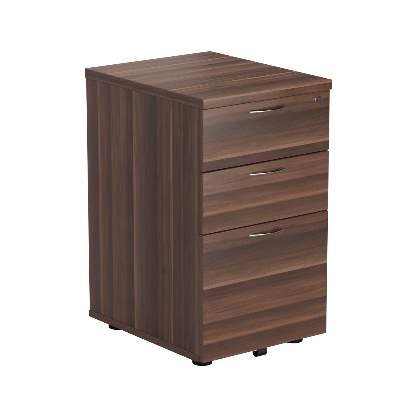 Wooden 3 Drawer Under Desk Pedestal PEDESTALS TC Group Walnut