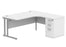 Workwise Double Upright Right Hand Corner Desk + Desk High Pedestal Furniture TC GROUP 1600X1200 Arctic White/Silver 