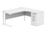 Workwise Double Upright Right Hand Corner Desk + Desk High Pedestal Furniture TC GROUP 1600X1200 Arctic White/White 