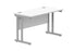 Workwise Office Rectangular Desk With Steel Double Upright Cantilever Frame Furniture TC GROUP 1200X600 Arctic White/Silver 