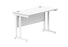 Workwise Office Rectangular Desk With Steel Double Upright Cantilever Frame Furniture TC GROUP 1200X600 Arctic White/White 