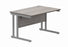 Workwise Office Rectangular Desk With Steel Double Upright Cantilever Frame Furniture TC GROUP 1200X800 Alaskan Oak/Silver 