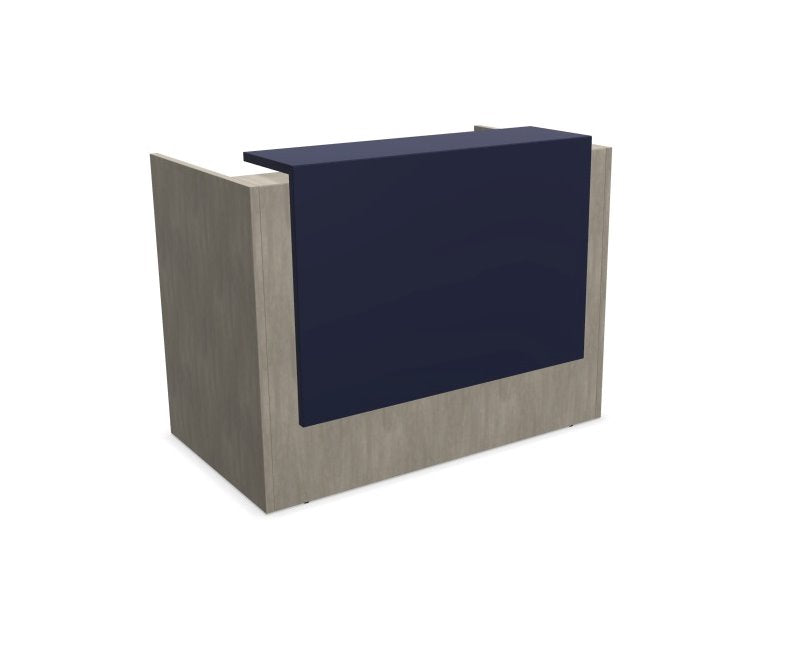 Z2 Small Straight Reception Desk Reception Desk Quadrifoglio 1450mm Concrete Violet Blue