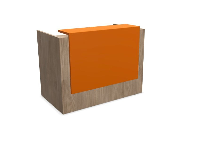 Z2 Small Straight Reception Desk Reception Desk Quadrifoglio 1450mm Elm Orange