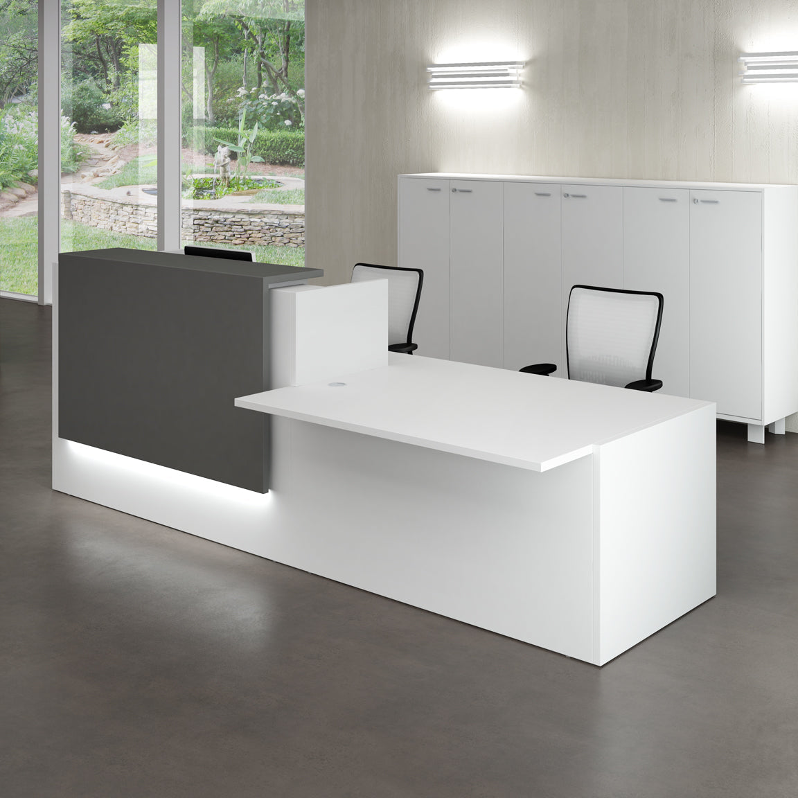 Z2 Straight Reception Desk with DDA Reception Desk Quadrifoglio