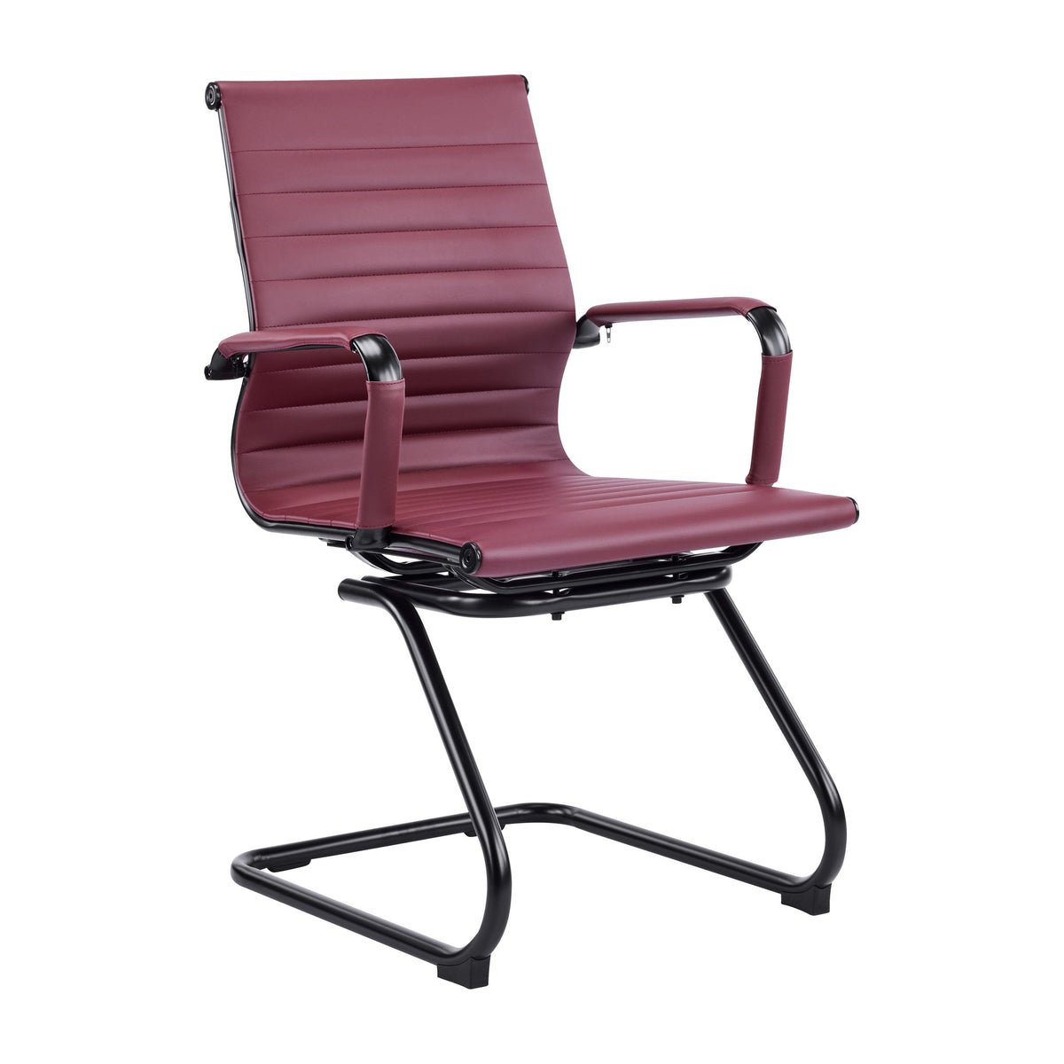 Hallmark Cantilever Chair with Black Frame in Oxblood Red