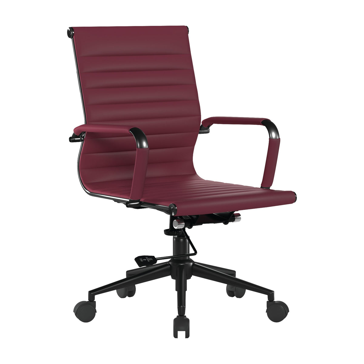 Hallmark Manager Chair with Black Frame in Oxblood Red