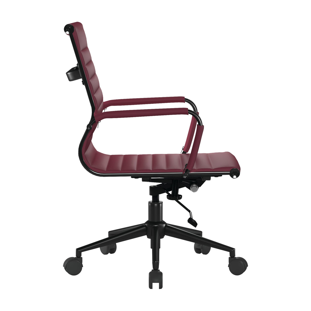 Hallmark Manager Chair with Black Frame in Oxblood Red