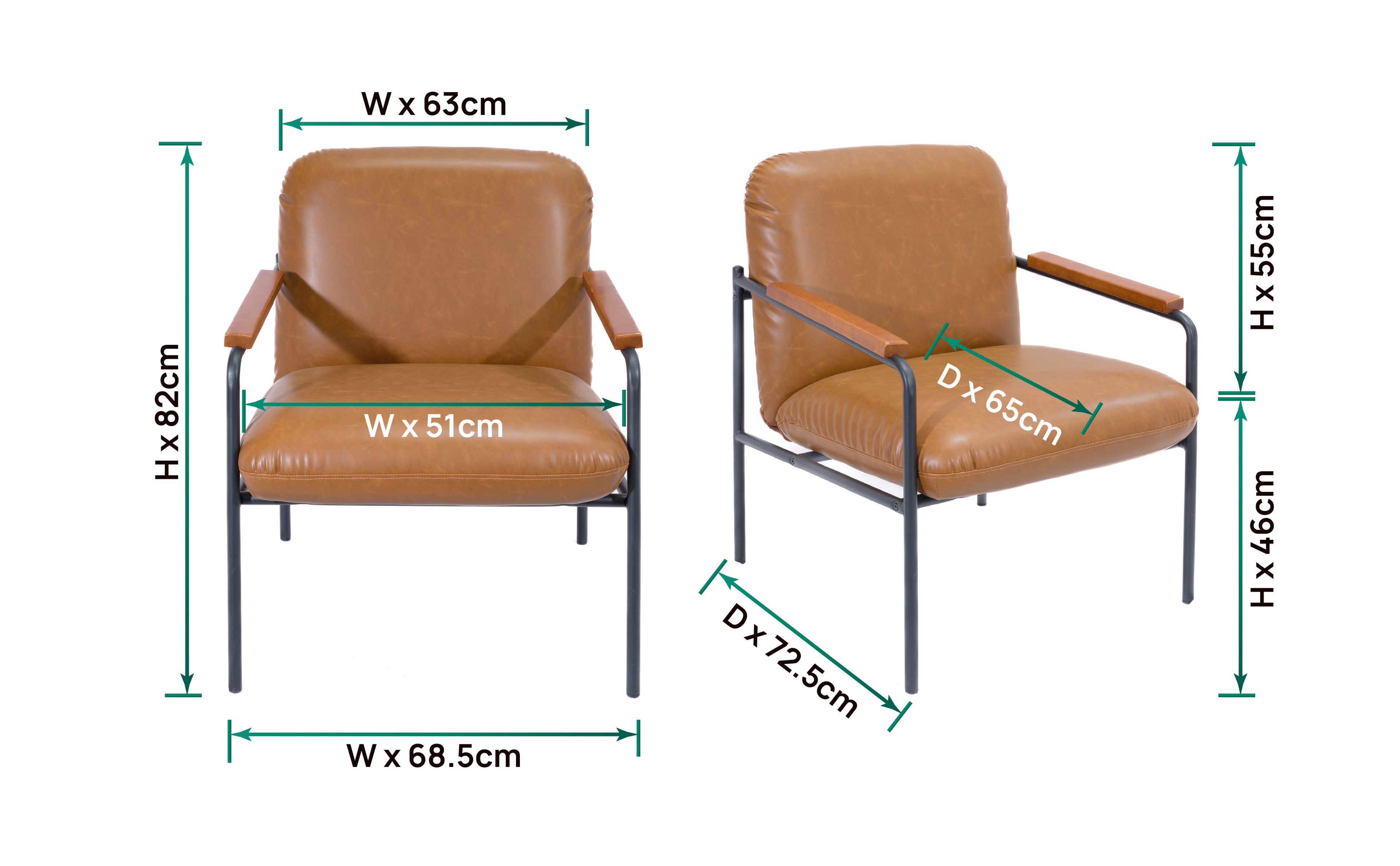 Settle Reception Chair with Wooden Arm Pads