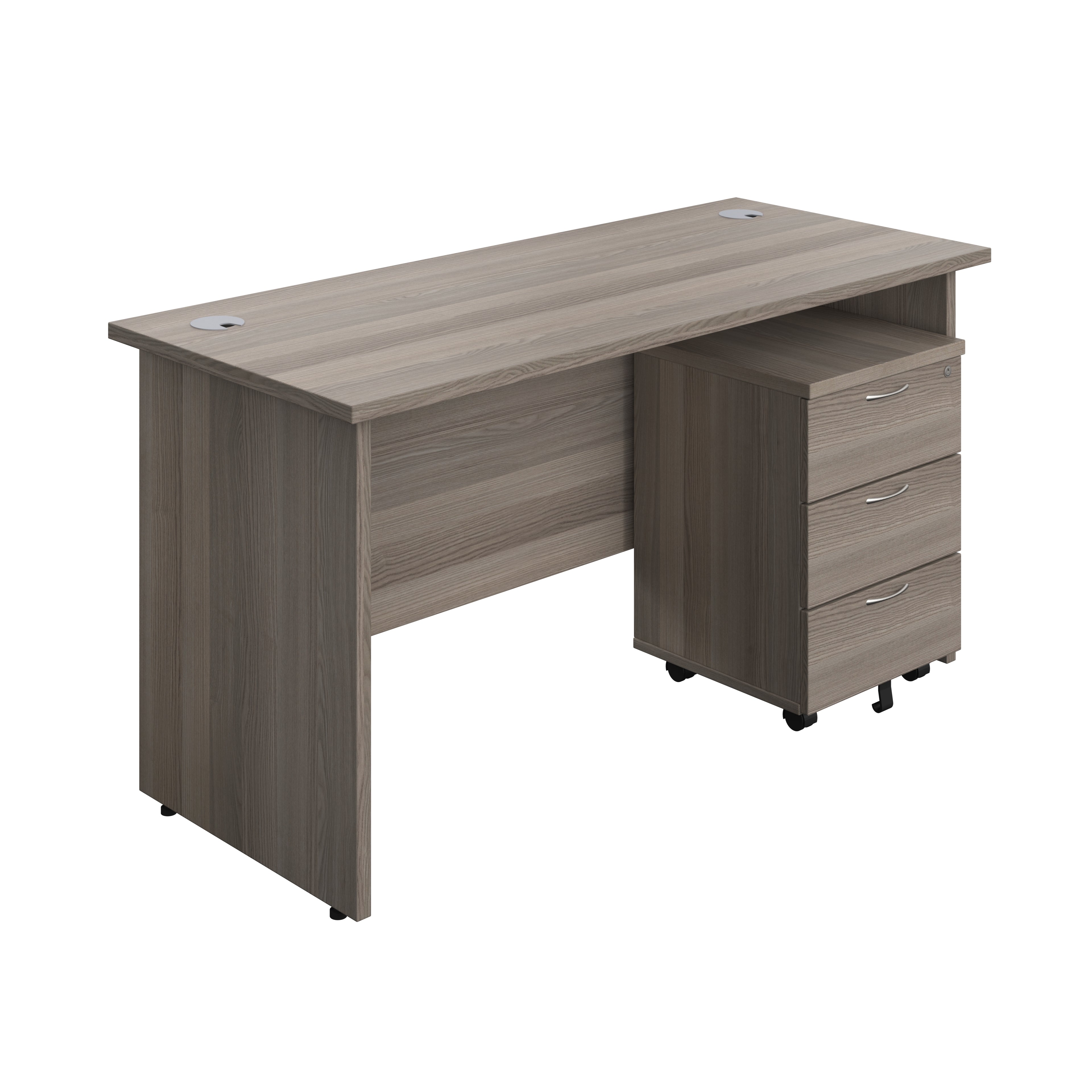 Panel Ended Rectangular Desk & 3 Drawer Pedestal Bundle