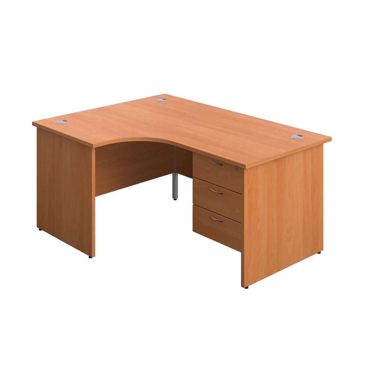 Left Handed Panel Ended Desk & 3 Drawer Fixed Pedestal Bundle