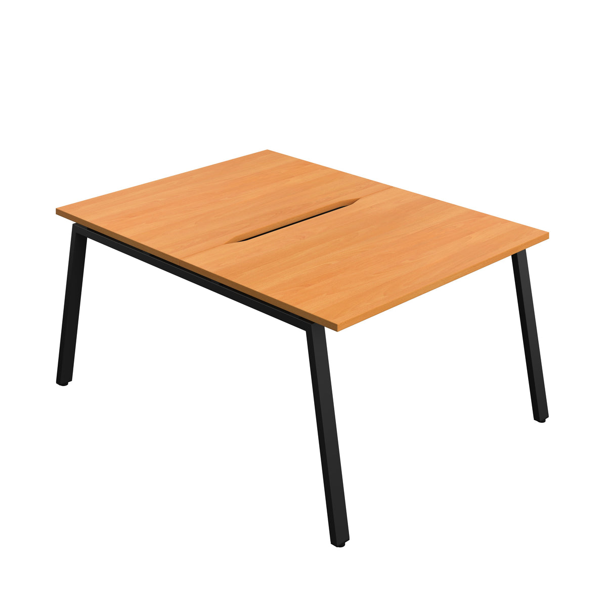 Hallmark A-Frame Back to Back Bench Desk - 2 Person 1200mm - Beech / Black