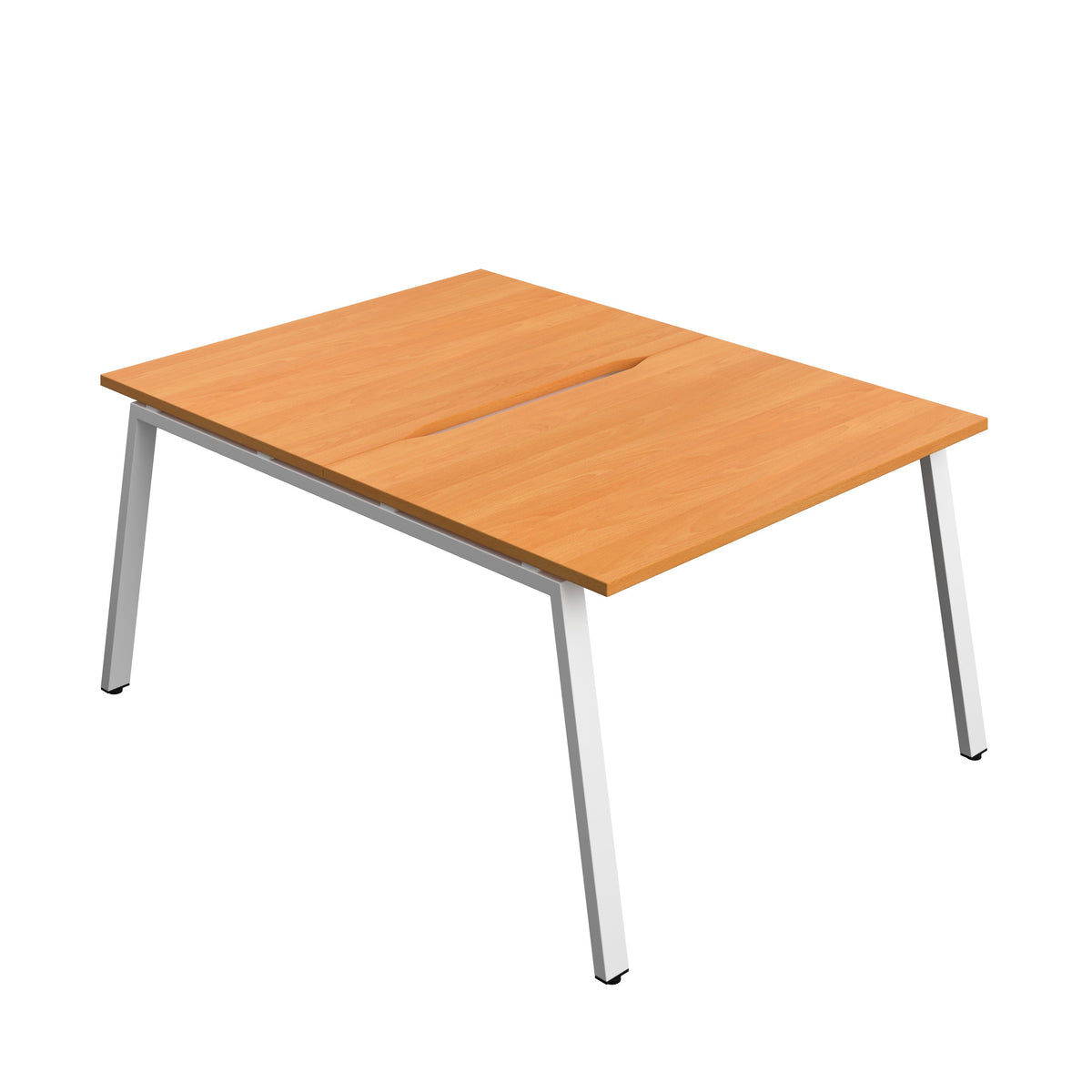 Hallmark A-Frame Back to Back Bench Desk - 2 Person 1200mm - Beech / White