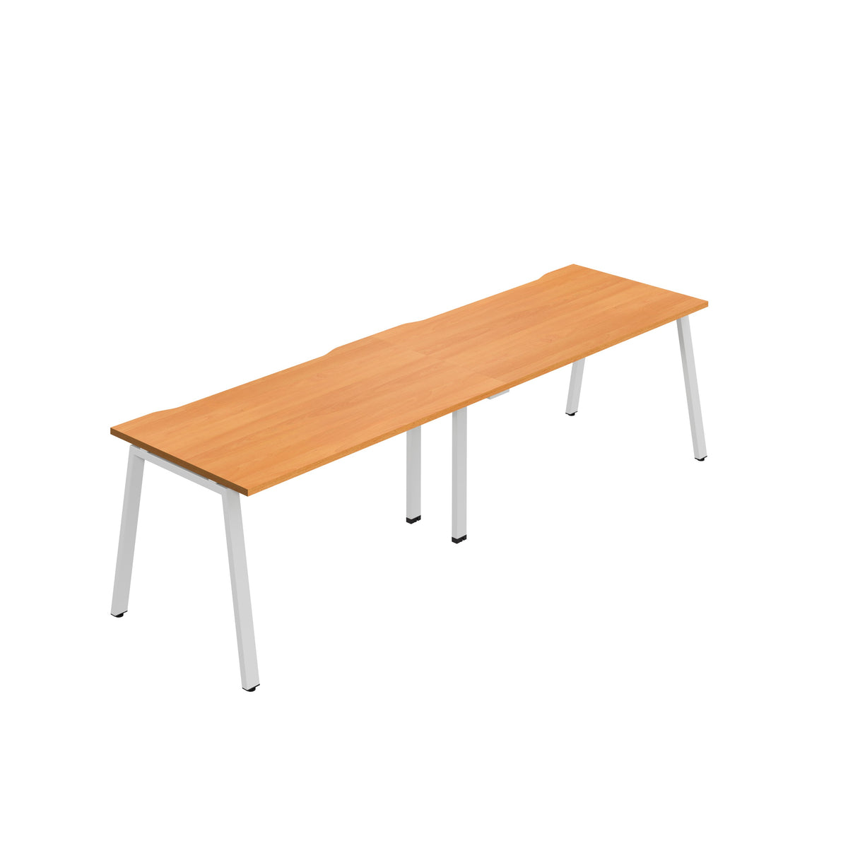 Hallmark A-Frame Single Row Bench Desk - 2 Person 2400mm - Beech / White