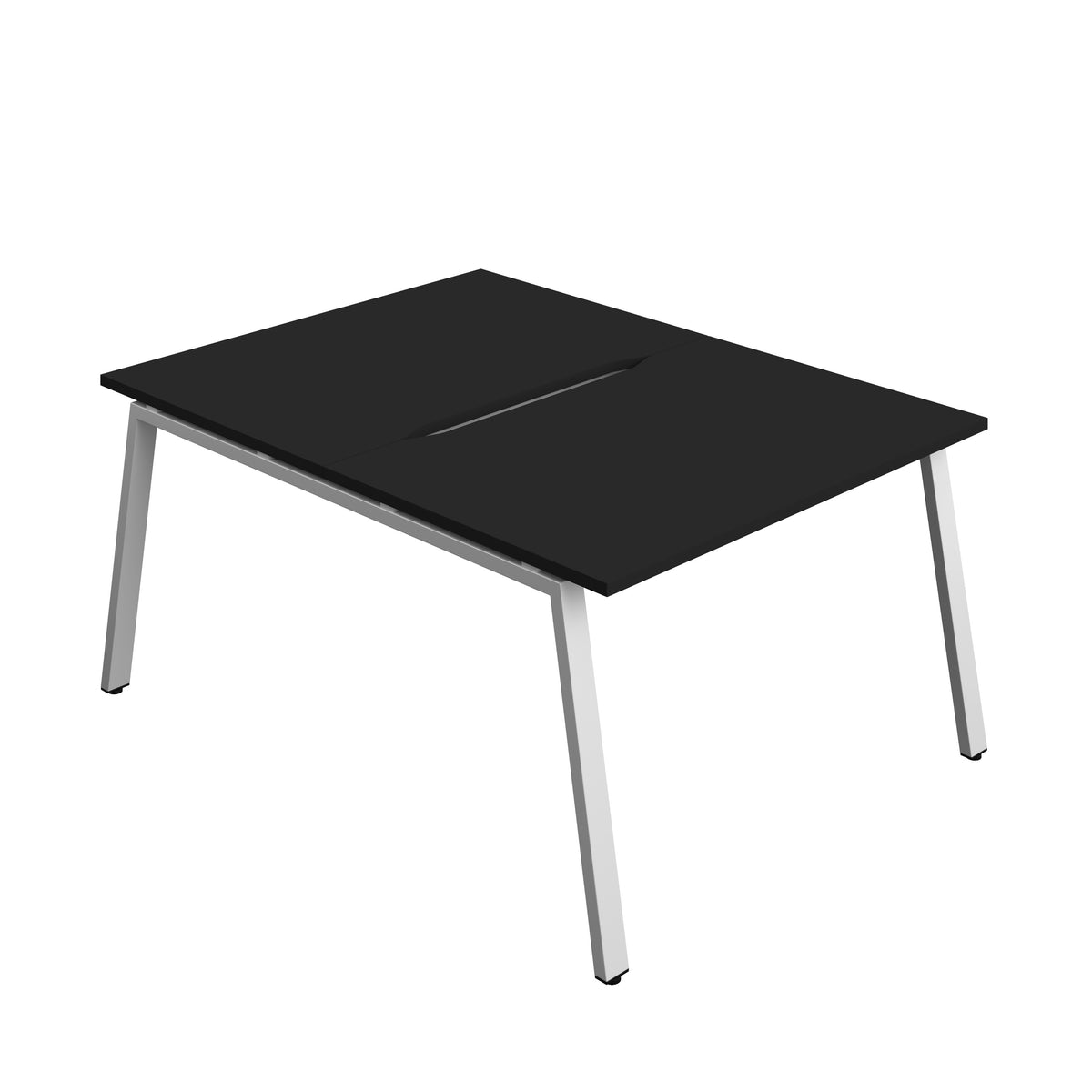 Hallmark A-Frame Back to Back Bench Desk - 2 Person 1200mm - Black / Silver
