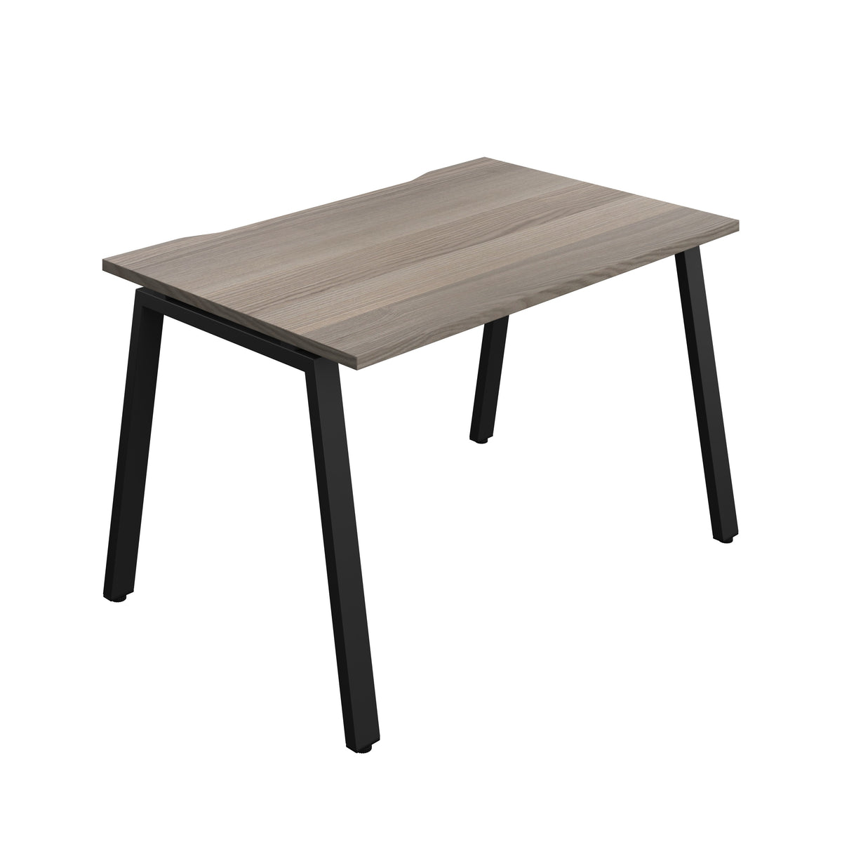 Hallmark A-Frame Single Row Bench Desk - 1 Person 1200mm - Grey Oak / Black