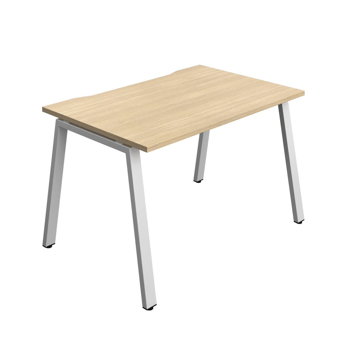 Hallmark A-Frame Single Row Bench Desk - 1 Person 1200mm - Nova Oak / Silver