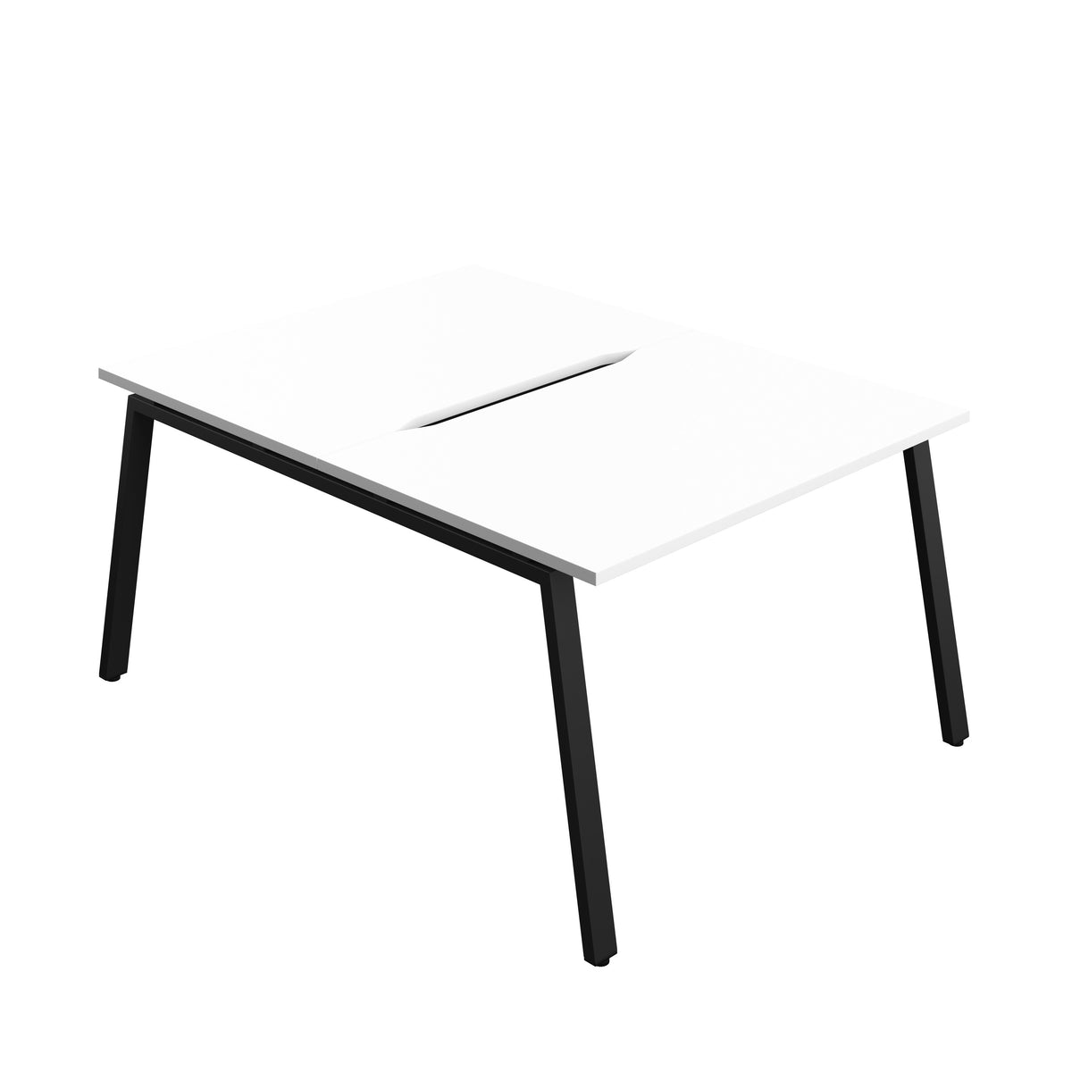 Hallmark A-Frame Back to Back Bench Desk - 2 Person 1200mm - White / Black
