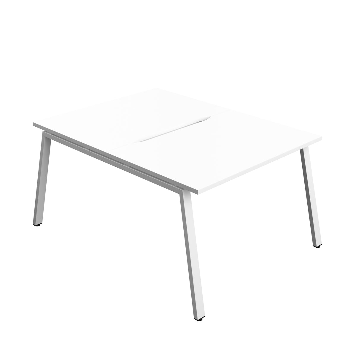 Hallmark A-Frame Back to Back Bench Desk - 2 Person 1200mm - White / White