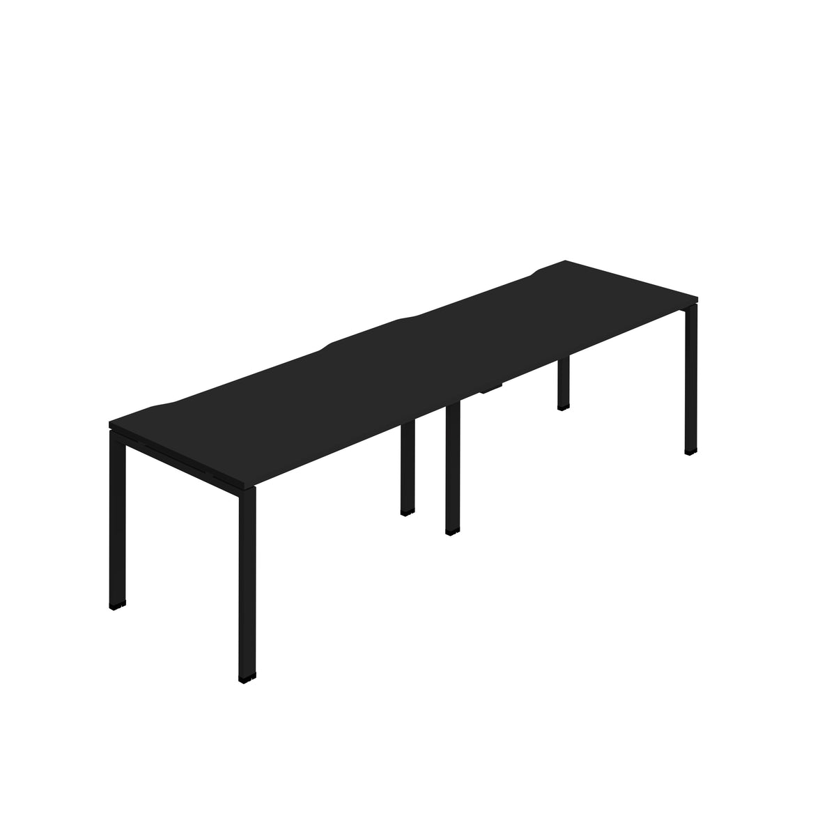 Hallmark Goal Post Single Row Bench Desk - 2 Person 2400mm - Black / Black