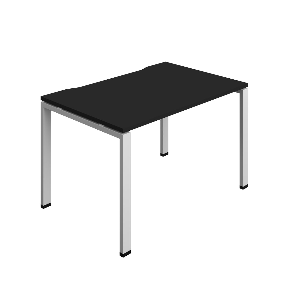 Hallmark Goal Post Single Row Bench Desk - 1 Person 1200mm - Black / Silver