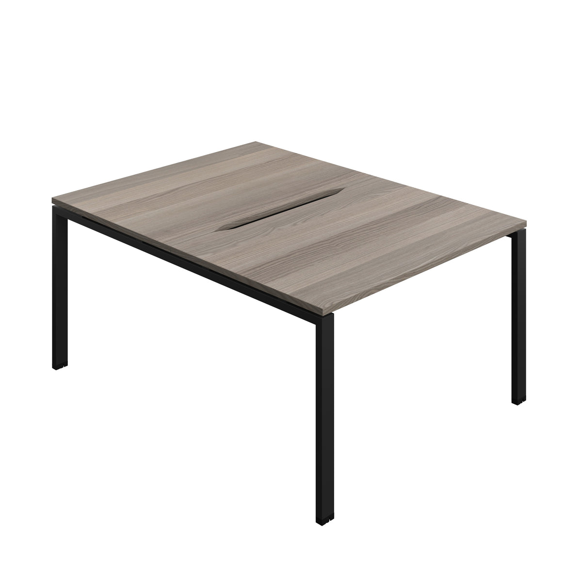 Hallmark Goal Post Back to Back Bench Desk - 2 Person 1200mm - Grey Oak / Black