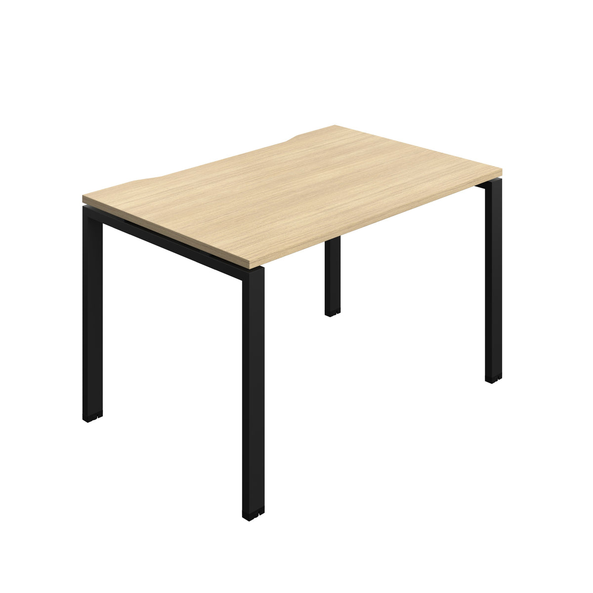 Hallmark Goal Post Single Row Bench Desk - 1 Person 1200mm - Nova Oak / Black