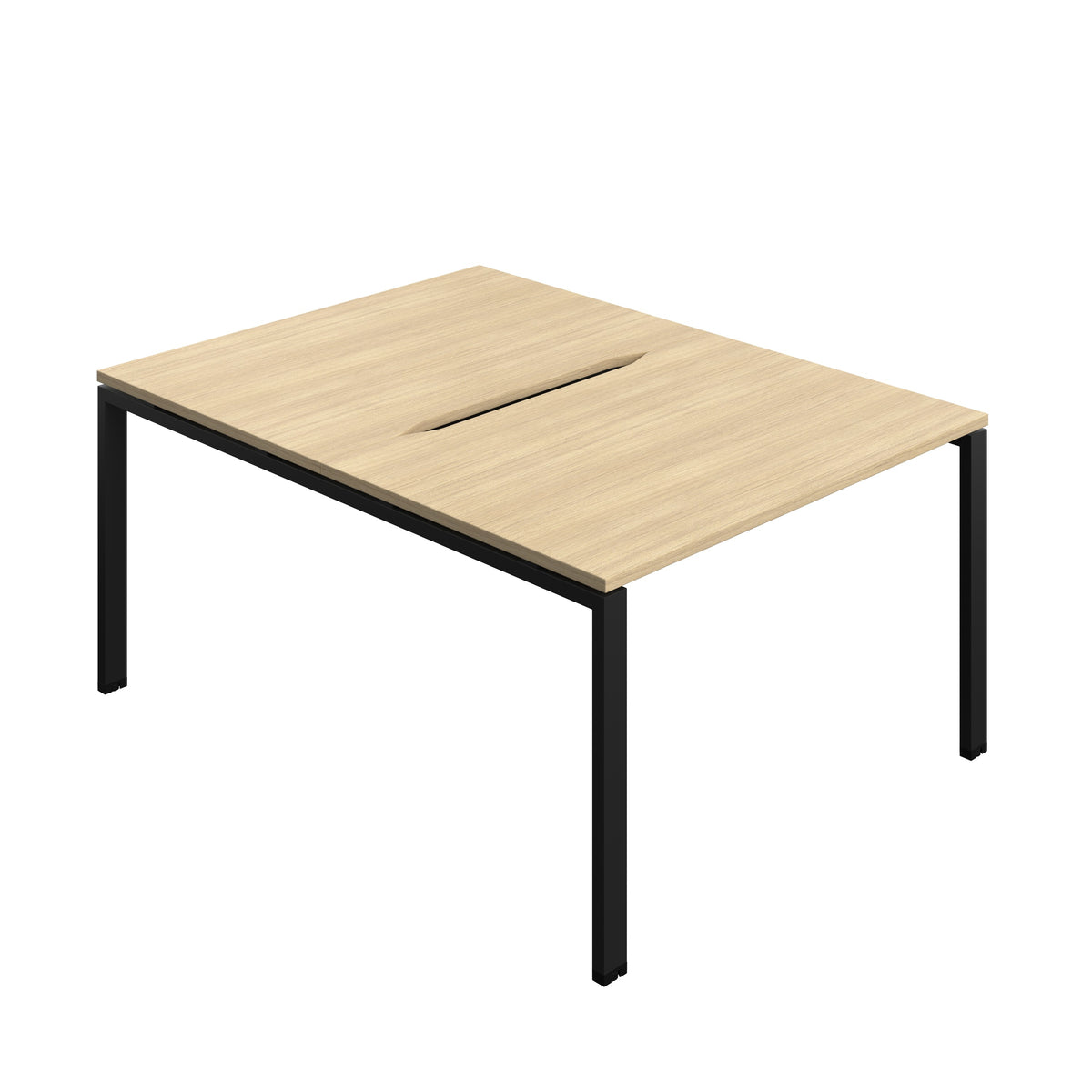 Hallmark Goal Post Back to Back Bench Desk - 2 Person 1200mm - Nova Oak / Black