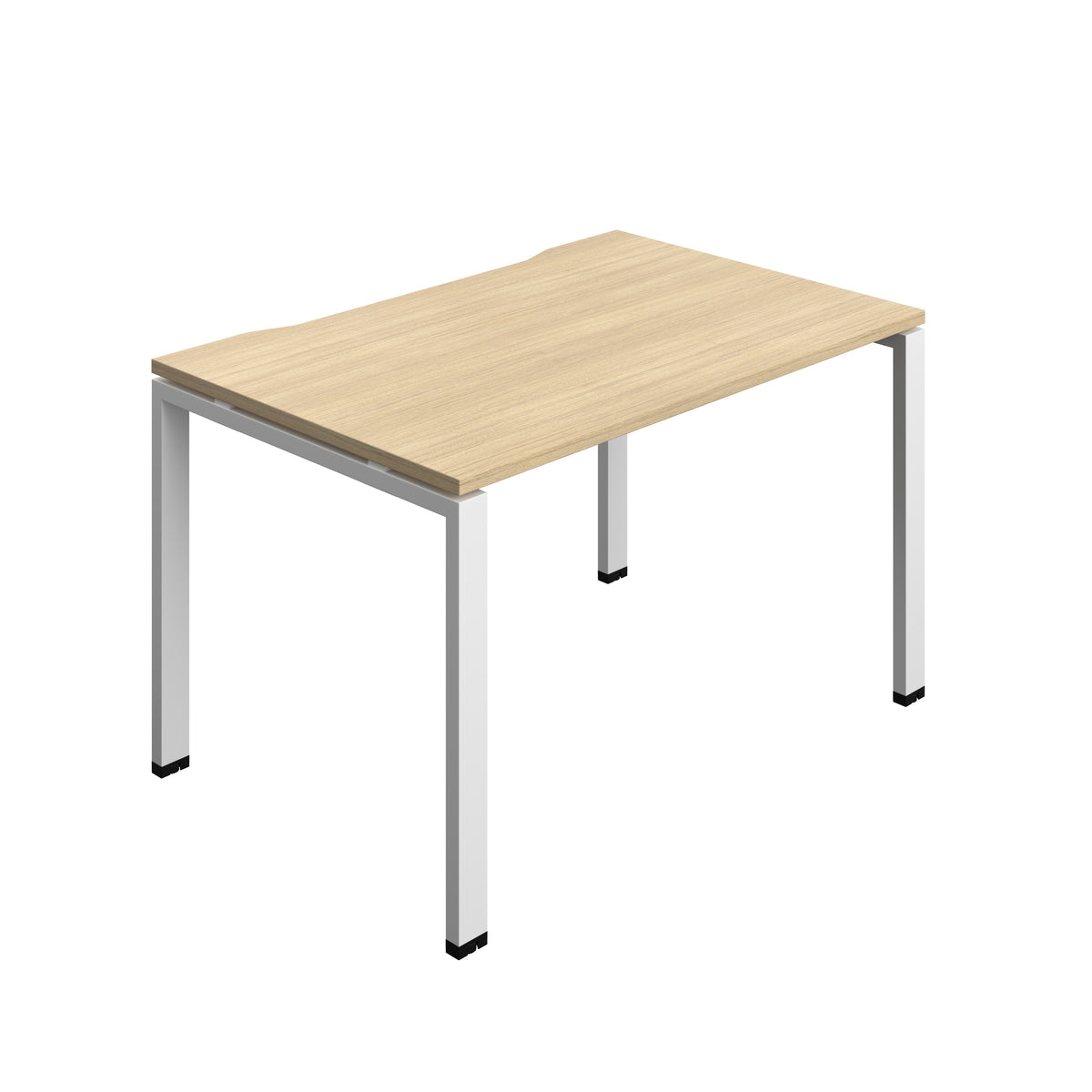 Hallmark Goal Post Single Row Bench Desk - 1 Person 1200mm - Nova Oak / White