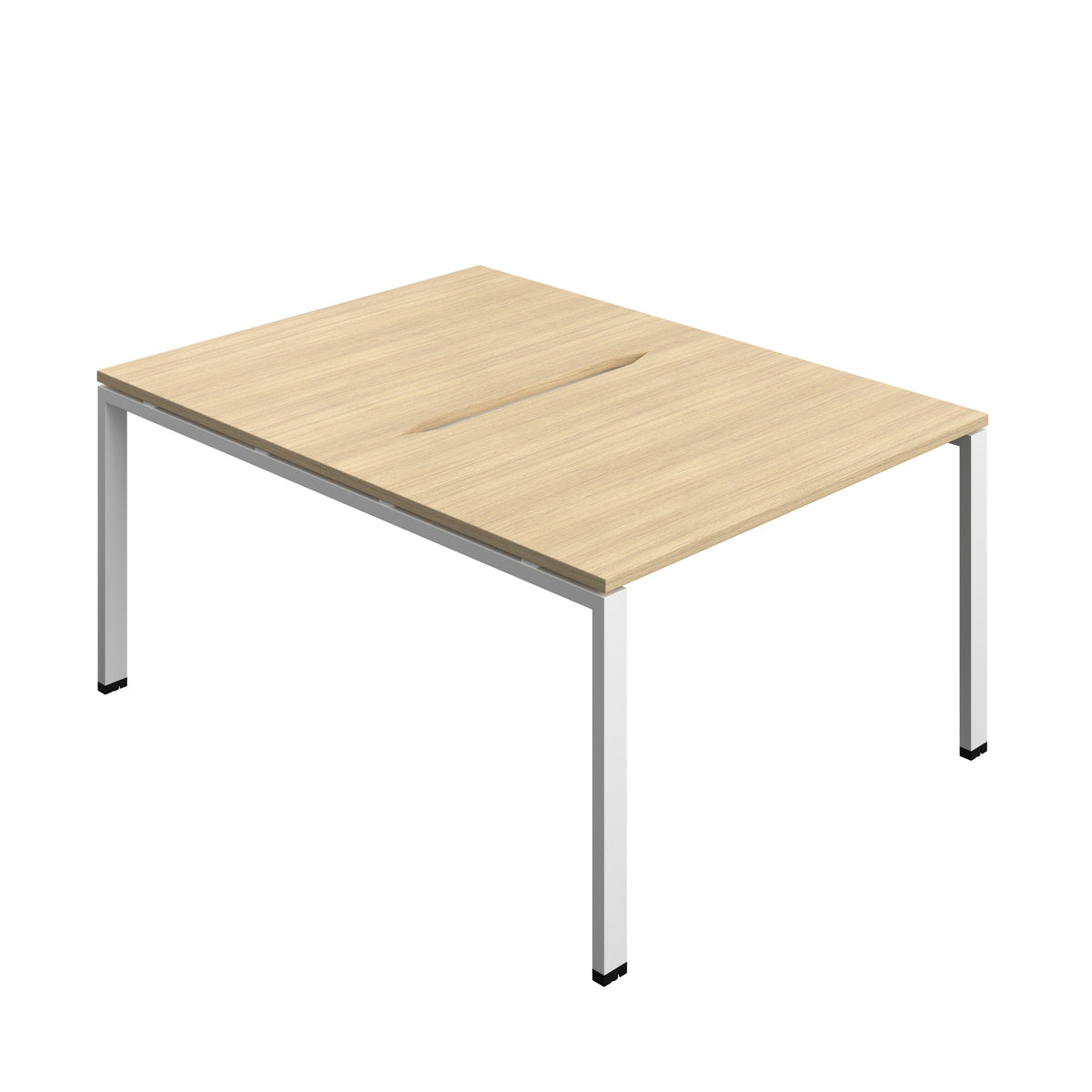 Hallmark Goal Post Back to Back Bench Desk - 2 Person 1200mm - Nova Oak / White