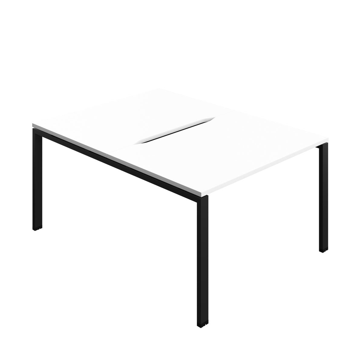 Hallmark Goal Post Back to Back Bench Desk - 2 Person 1200mm - White / Black