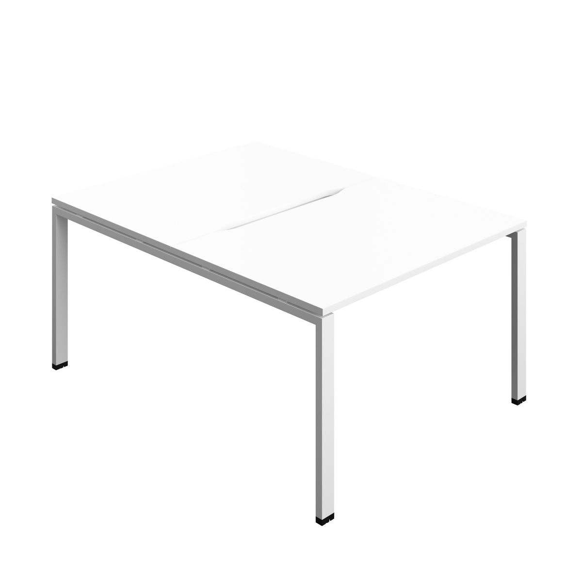 Hallmark Goal Post Back to Back Bench Desk - 2 Person 1200mm - White / White