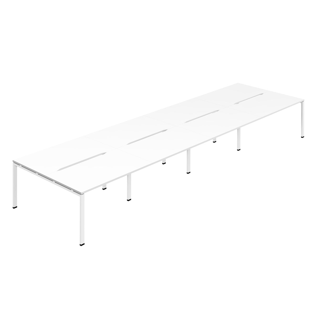 Hallmark Goal Post Back to Back Bench Desk - 8 Person 4800mm - White / White