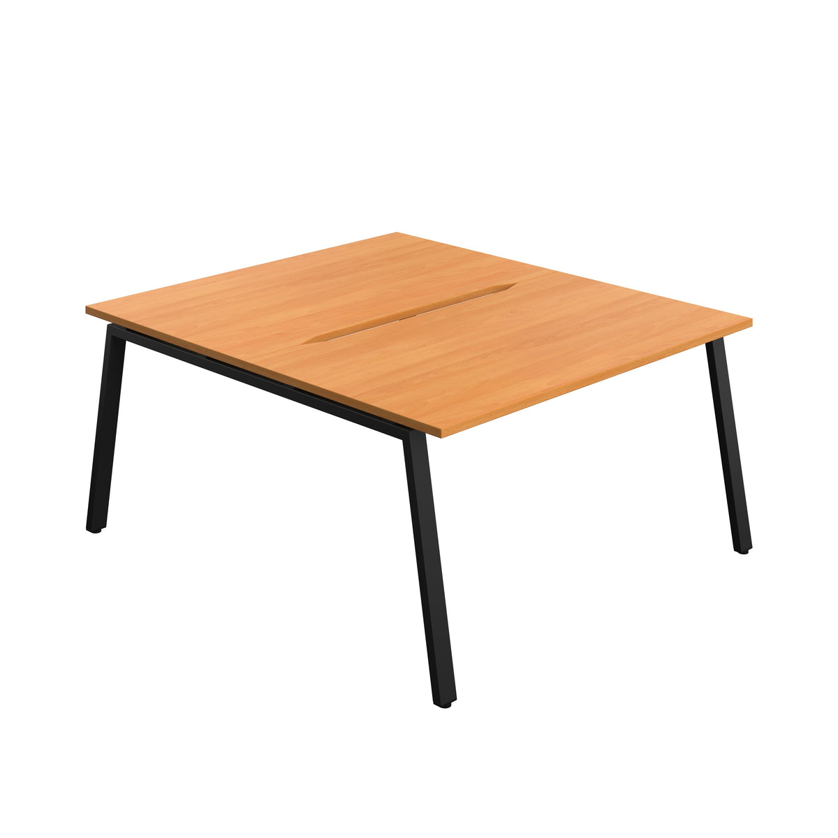 Hallmark A-Frame Back to Back Bench Desk - 2 Person 1400mm - Beech / Black