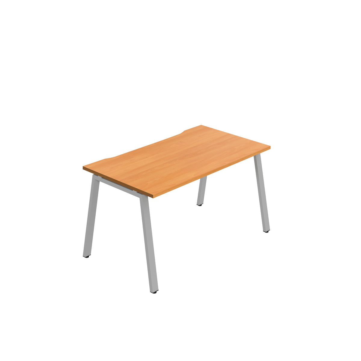 Hallmark A-Frame Single Row Bench Desk - 1 Person 1400mm - Beech / Silver
