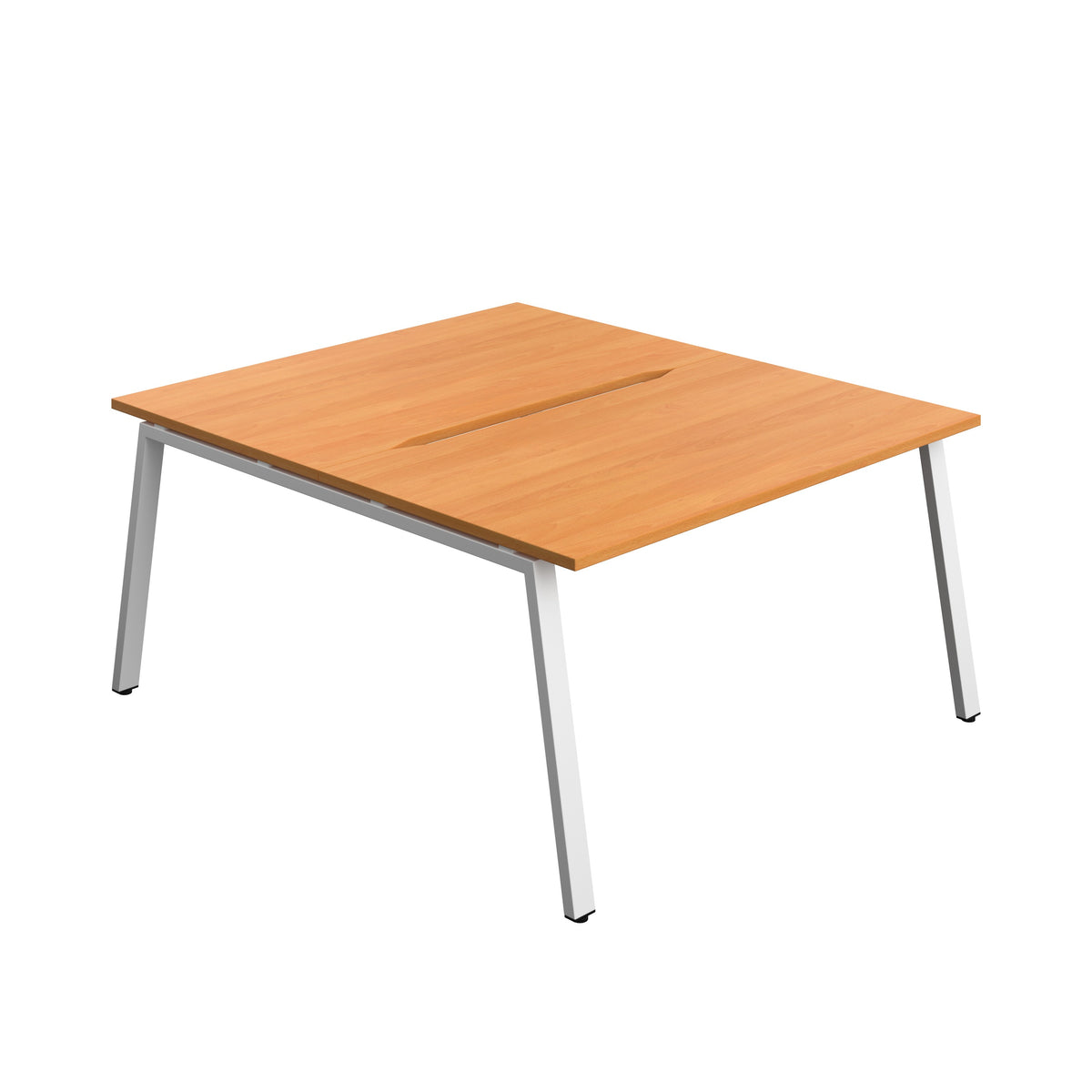 Hallmark A-Frame Back to Back Bench Desk - 2 Person 1400mm - Beech / White
