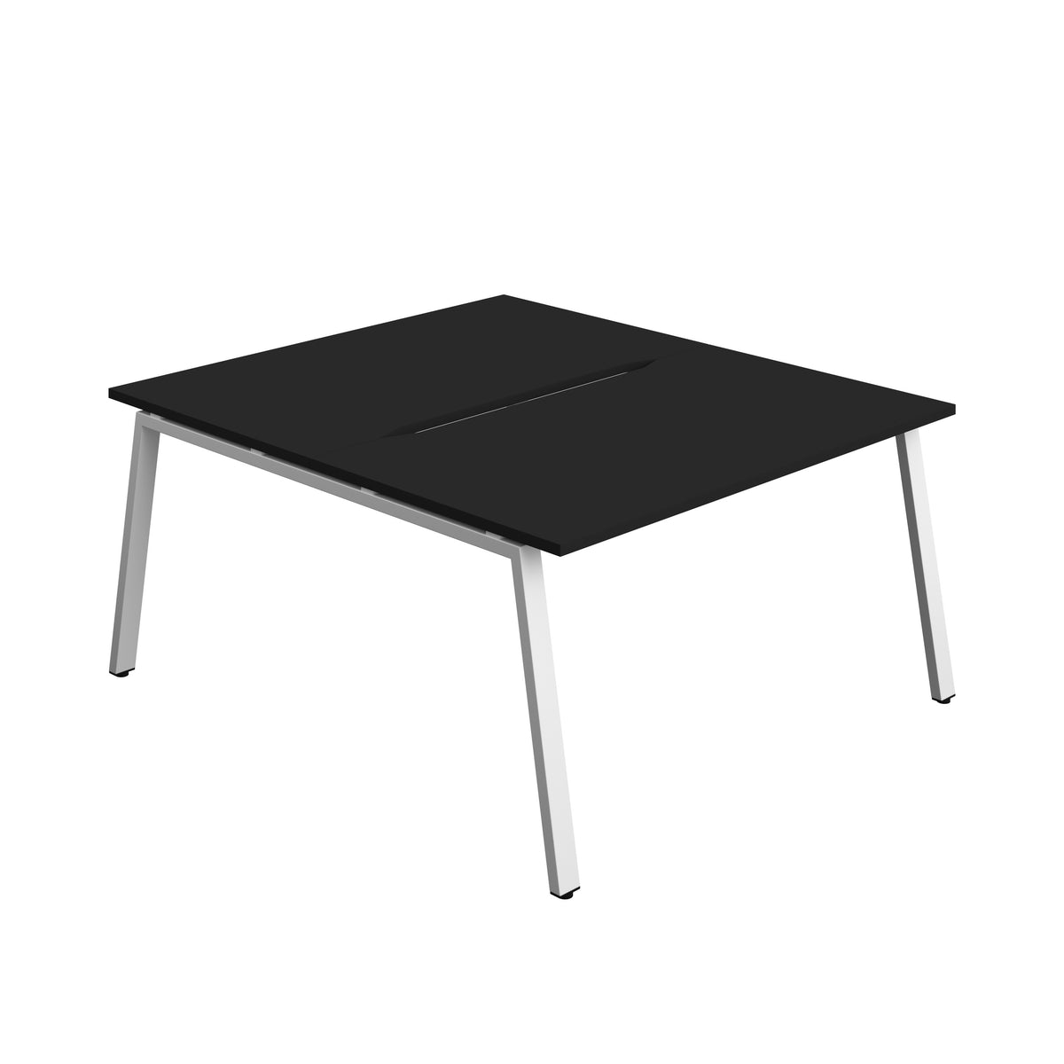 Hallmark A-Frame Back to Back Bench Desk - 2 Person 1400mm - Black / White