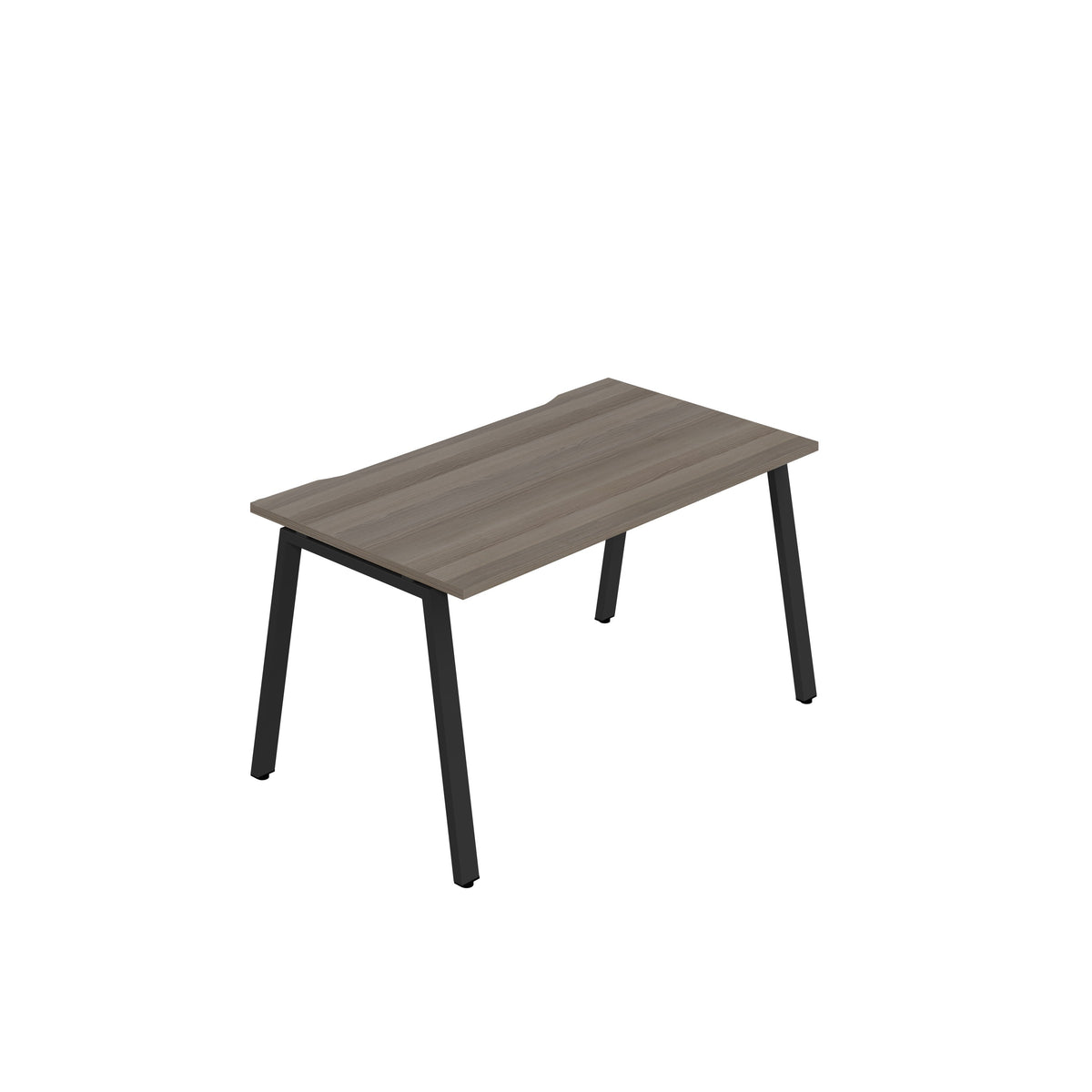 Hallmark A-Frame Single Row Bench Desk - 1 Person 1400mm - Grey Oak / Black